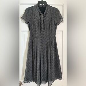 Elegant Black and White Chevron Dress